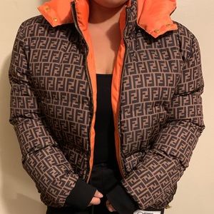 fendi orange puffer jacket